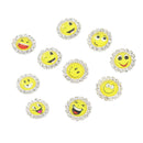 10 Piece Metal Round Crystal Emotion Flatback Button for Jewelry Making Craft 15mm