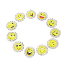 10 Piece Metal Round Crystal Emotion Flatback Button for Jewelry Making Craft 15mm
