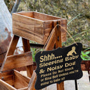 Shhh Sleeping Baby & Noisy Dog Please Do Not Knock or Ring Bell Unless you are going to baby sit - Baby Sleeping Sign - Baby Shower Gift