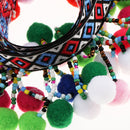 1 Yard Jacquard Beaded Pom Poms Tassel Lace Fabric Decorative Fringe Braid Trimming Ribbon Fabric DIY Embellishment Sewing Applique Accessories
