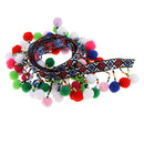 1 Yard Jacquard Beaded Pom Poms Tassel Lace Fabric Decorative Fringe Braid Trimming Ribbon Fabric DIY Embellishment Sewing Applique Accessories