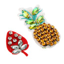 3 Pieces/set Cherry Pineapple Strawberry Rhinestone Beaded Patches Embroidery Sew on Applique