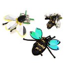 3 Pieces/set Insects Bee Design Rhinestone Beaded Patches Embroidery Sew on Applique