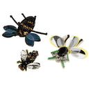 3 Pieces/set Insects Bee Design Rhinestone Beaded Patches Embroidery Sew on Applique