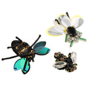 3 Pieces/set Insects Bee Design Rhinestone Beaded Patches Embroidery Sew on Applique