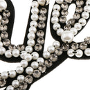 Sew on Rhinestone Patches Beaded ''yes'' Design Sticker Stickers Embroidery Motif Applique Garment Kids Women DIY Clothes Badge