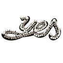 Sew on Rhinestone Patches Beaded ''yes'' Design Sticker Stickers Embroidery Motif Applique Garment Kids Women DIY Clothes Badge