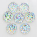 50 Pieces 12mm Resin Round Cabochon Rhinestone Flatback Embellishments White