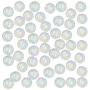 50 Pieces 12mm Resin Round Cabochon Rhinestone Flatback Embellishments White