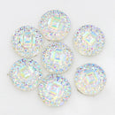 50 Pieces 12mm Resin Round Cabochon Rhinestone Flatback Embellishments White