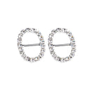10 Pieces Oval Shape Alloy Crystal Buckle Ribbon Slider for Wedding Invitation Decoration