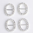 10 Pieces Oval Shape Alloy Crystal Buckle Ribbon Slider for Wedding Invitation Decoration