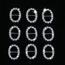 10 Pieces Oval Shape Alloy Crystal Buckle Ribbon Slider for Wedding Invitation Decoration