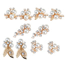 10 Pieces Diamante Rhinestone Crystal Pearl Embellishments Buttons for DIY Craft