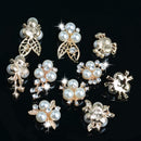 10 Pieces Diamante Rhinestone Crystal Pearl Embellishments Buttons for DIY Craft