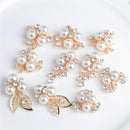 10 Pieces Diamante Rhinestone Crystal Pearl Embellishments Buttons for DIY Craft