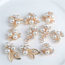 10 Pieces Diamante Rhinestone Crystal Pearl Embellishments Buttons for DIY Craft