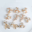 10 Pieces Diamante Rhinestone Crystal Pearl Embellishments Buttons for DIY Craft