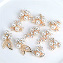10 Pieces Diamante Rhinestone Crystal Pearl Embellishments Buttons for DIY Craft