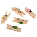 30 Pieces Cute Ladybird Wooden Clips Mini Nice Food Clip Kawaii Wood Paper Photo Pegs Clothespin Craft Decoration Clips Students DIY Tools