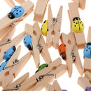 30 Pieces Cute Ladybird Wooden Clips Mini Nice Food Clip Kawaii Wood Paper Photo Pegs Clothespin Craft Decoration Clips Students DIY Tools
