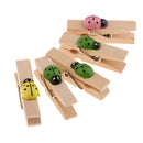30 Pieces Cute Ladybird Wooden Clips Mini Nice Food Clip Kawaii Wood Paper Photo Pegs Clothespin Craft Decoration Clips Students DIY Tools