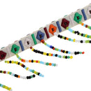 1 Yard Colorful National Style Glasses Beads Tassel Braid Jacquard Ribbon Trim Ribbon Sewing Embellishment for DIY Craft