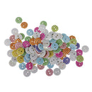100 Pieces Dots Printed Round 2 Holes Wooden Buttons for Sewing DIY Craft 13mm