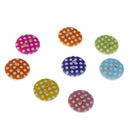 100 Pieces Dots Printed Round 2 Holes Wooden Buttons for Sewing DIY Craft 13mm