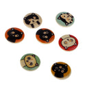 100 Pieces 2 Hole Round Cat Wood Buttons Sewing Scrapbooking Clothing Decoration 15mm