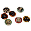 100 Pieces 2 Hole Round Cat Wood Buttons Sewing Scrapbooking Clothing Decoration 15mm