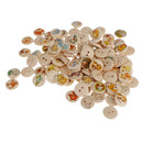 100 Pieces Animals Printed Round 2 Holes Wooden Buttons for Sewing DIY Craft 15mm