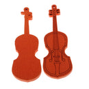20 Pieces Orange Wood Violin Shape Pendants Ornaments for Home Hanging Decoration