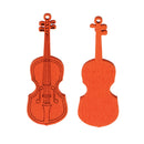 20 Pieces Orange Wood Violin Shape Pendants Ornaments for Home Hanging Decoration
