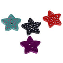 100 Pieces Star Shaped Polka Dots Wood Buttons 2 Holes DIY Sewing Embellishments