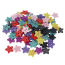 100 Pieces Star Shaped Polka Dots Wood Buttons 2 Holes DIY Sewing Embellishments