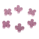 100 Pieces Plum Blossom Flower Shape Wooden Beads Loose Beads for DIY Craft Pink 15mm
