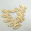 50 Pieces 28mm Natural Wood Wedding Decoration Wooden Love Heart Shapes for Weddings Plaques Art Craft Embellishment Sewing Decor Buttons