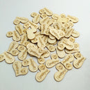 50 Pieces 28mm Natural Wood Wedding Decoration Wooden Love Heart Shapes for Weddings Plaques Art Craft Embellishment Sewing Decor Buttons