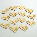 50 Pieces 28mm Natural Wood Wedding Decoration Wooden Love Heart Shapes for Weddings Plaques Art Craft Embellishment Sewing Decor Buttons
