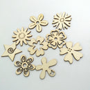 50 Pieces Rustic Cut MDF Wooden Flowers Shapes Wood Decorative Pieces Crafts Wood Table Confetti, Embellishments, Scatters, Invitations, Table Decor