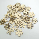 50 Pieces Rustic Cut MDF Wooden Flowers Shapes Wood Decorative Pieces Crafts Wood Table Confetti, Embellishments, Scatters, Invitations, Table Decor