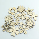 50 Pieces Rustic Cut MDF Wooden Flowers Shapes Wood Decorative Pieces Crafts Wood Table Confetti, Embellishments, Scatters, Invitations, Table Decor
