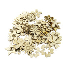 50 Pieces Rustic Cut MDF Wooden Flowers Shapes Wood Decorative Pieces Crafts Wood Table Confetti, Embellishments, Scatters, Invitations, Table Decor