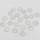 50 Pieces Resin Round Rhinestone Cabochon Flatback Scrapbooking Craft 12mm White