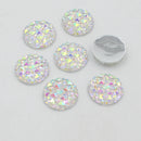50 Pieces Resin Round Rhinestone Cabochon Flatback Scrapbooking Craft 12mm White