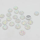 50 Pieces Resin Round Rhinestone Cabochon Flatback Scrapbooking Craft 12mm White