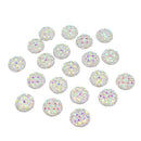 50 Pieces Resin Round Rhinestone Cabochon Flatback Scrapbooking Craft 12mm White