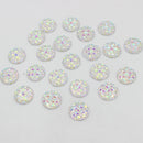 50 Pieces Resin Round Rhinestone Cabochon Flatback Scrapbooking Craft 12mm White