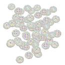 50 Pieces Resin Round Rhinestone Cabochon Flatback Scrapbooking Craft 12mm White